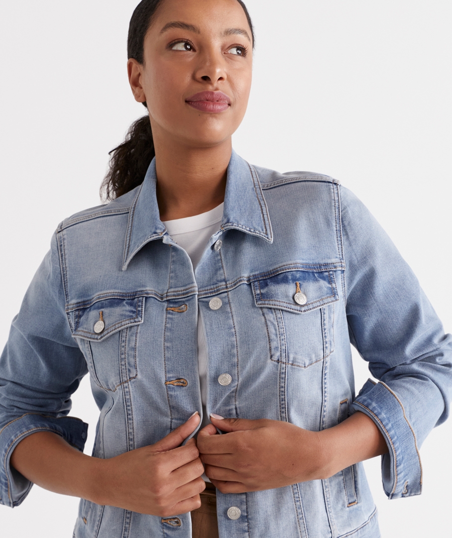 Cotton Rich Denim Jacket with Stretch  MS Collection  MS